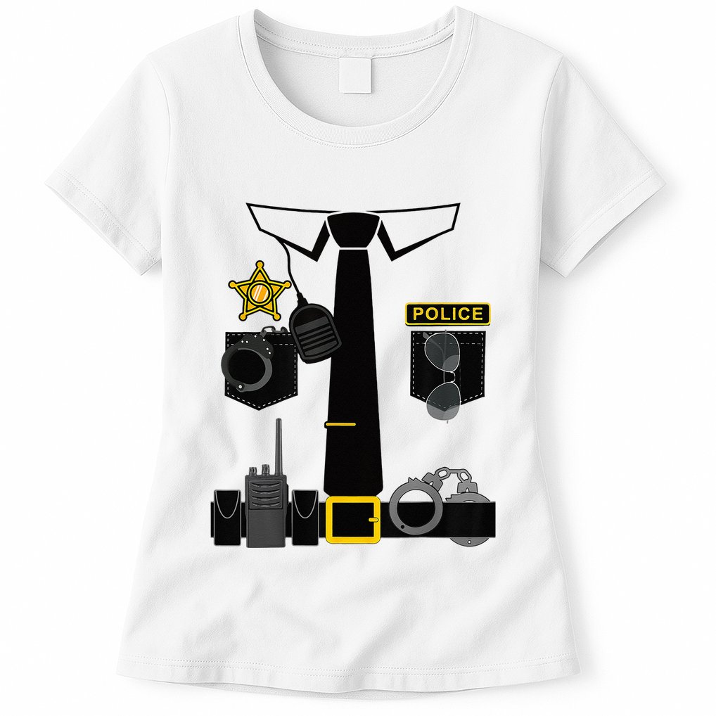 Funny Police Costume Police Officer Pretend Im A Police Man Womens T-Shirt