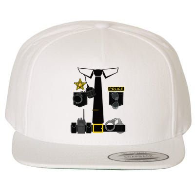 Funny Police Costume Police Officer Pretend Im A Police Man Wool Snapback Cap