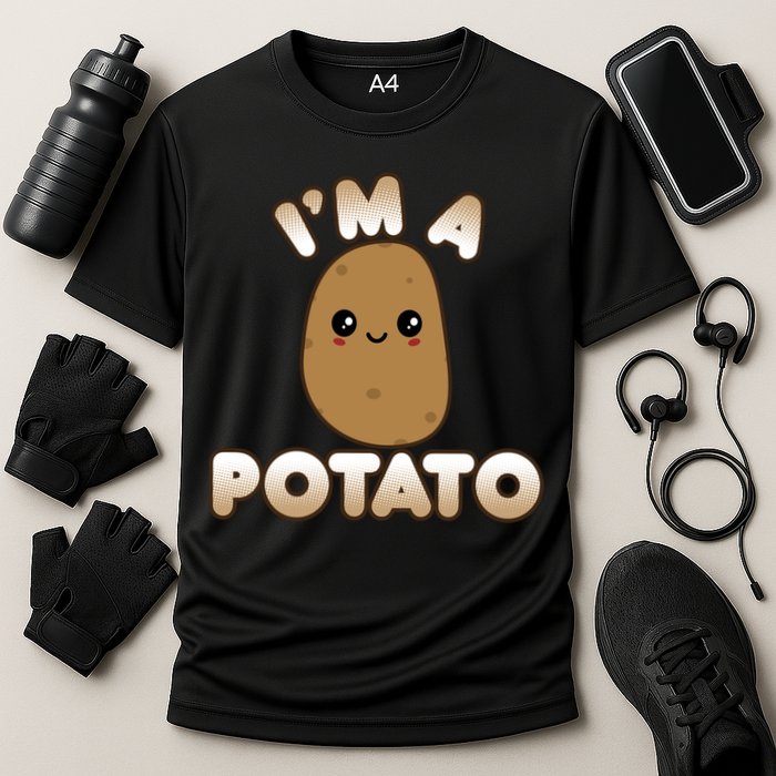 Funny Potato Costume Cute Kawaii Style Smiling I'm A Potato Gift Cooling Performance Crew T-Shirt
