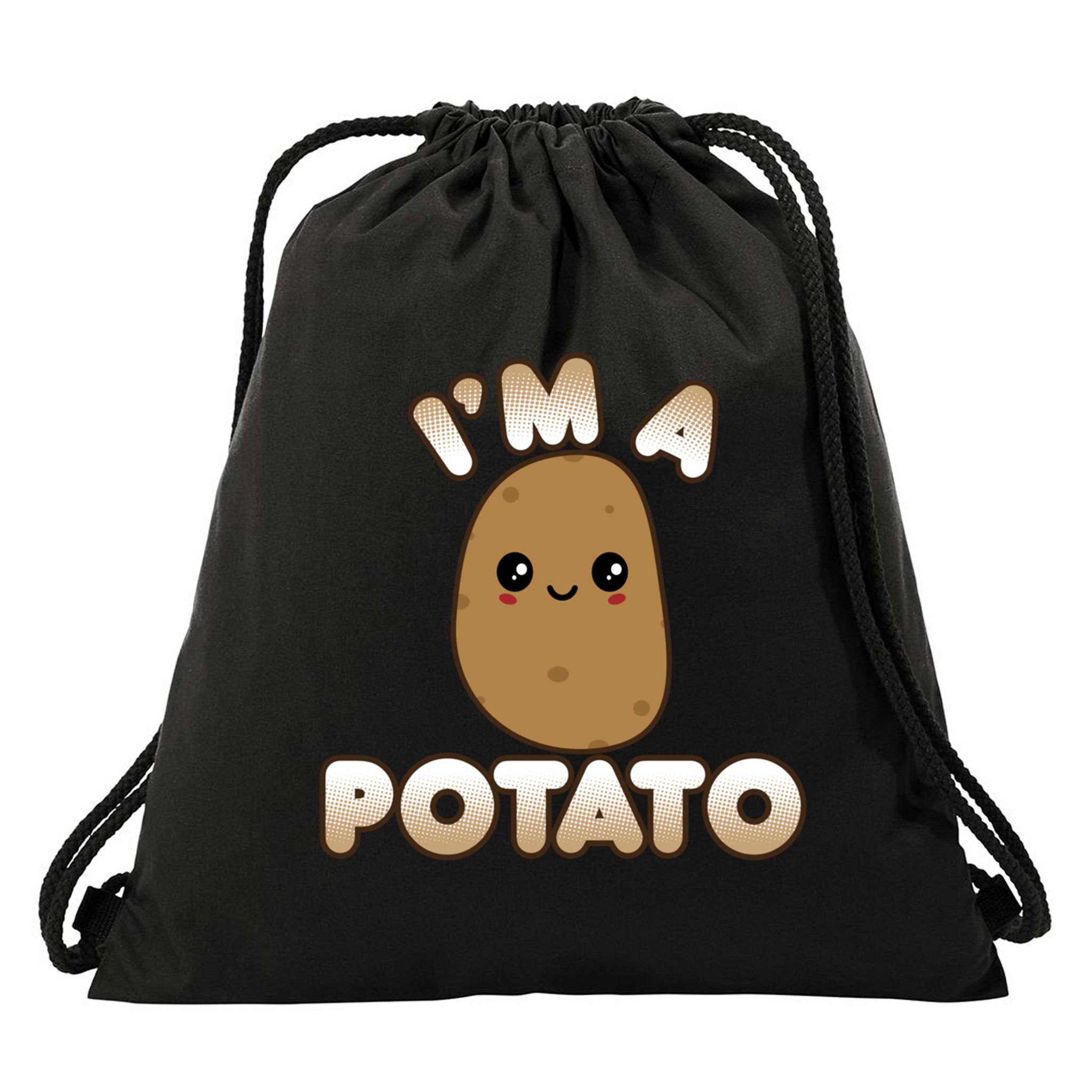 Funny Potato Costume Cute Kawaii Style Smiling I'm A Potato Gift Drawstring Bag
