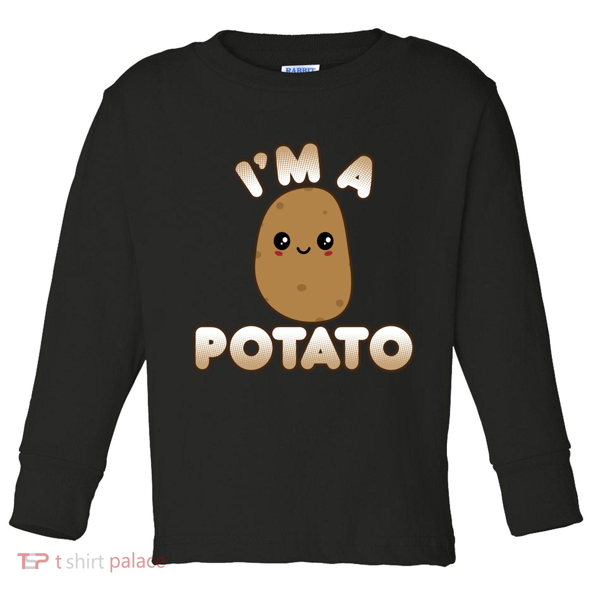 Funny Potato Costume Cute Kawaii Style Smiling I'm A Potato Gift Toddler Long Sleeve Shirt