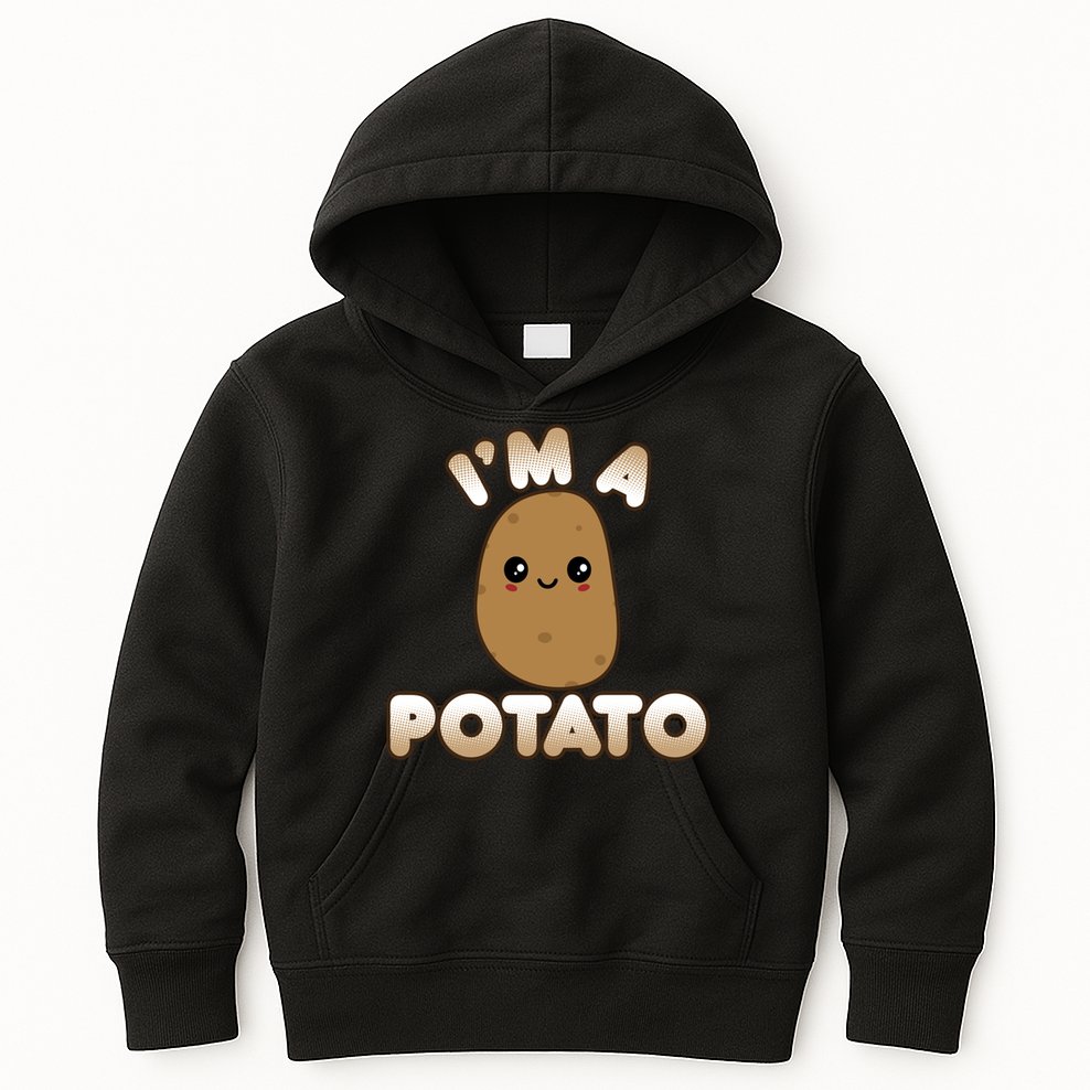Funny Potato Costume Cute Kawaii Style Smiling I'm A Potato Gift Kids Hoodie