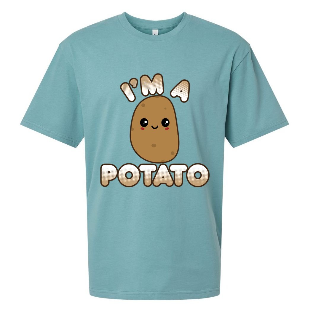 Funny Potato Costume Cute Kawaii Style Smiling I'm A Potato Gift Sueded Cloud Jersey T-Shirt