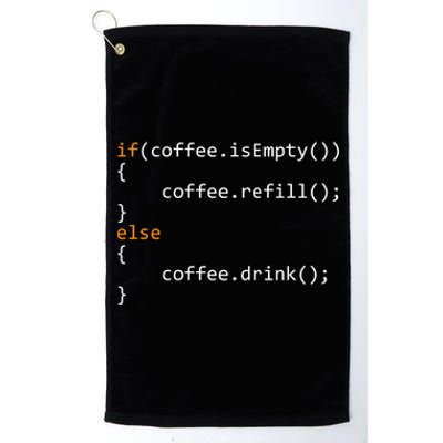 Funny Programmer Coffee Gift For Coders Gift Platinum Collection Golf Towel