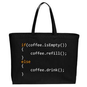 Funny Programmer Coffee Gift For Coders Gift Cotton Canvas Jumbo Tote