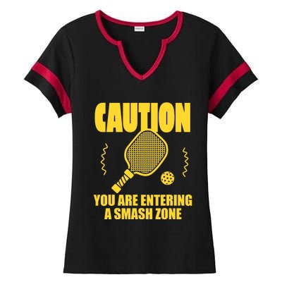 Funny Pickleball Caution You Are Entering Smash Zone Ladies Halftime Notch Neck Tee