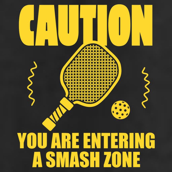 Funny Pickleball Caution You Are Entering Smash Zone Crop Fleece Hoodie
