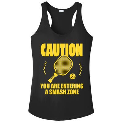 Funny Pickleball Caution You Are Entering Smash Zone Ladies PosiCharge Competitor Racerback Tank