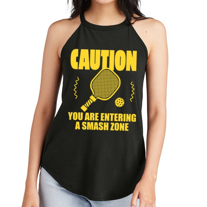 Funny Pickleball Caution You Are Entering Smash Zone Women's Perfect Tri Rocker Tank