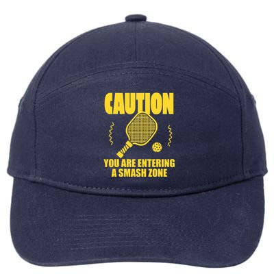 Funny Pickleball Caution You Are Entering Smash Zone 7-Panel Snapback Hat