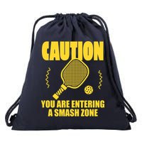 Funny Pickleball Caution You Are Entering Smash Zone Drawstring Bag