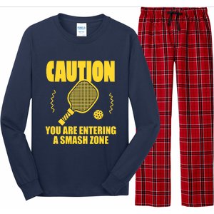 Funny Pickleball Caution You Are Entering Smash Zone Long Sleeve Pajama Set