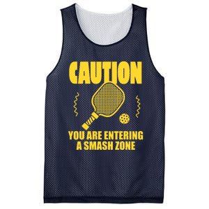 Funny Pickleball Caution You Are Entering Smash Zone Mesh Reversible Basketball Jersey Tank