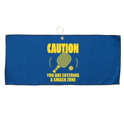 Funny Pickleball Caution You Are Entering Smash Zone Large Microfiber Waffle Golf Towel
