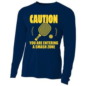 Funny Pickleball Caution You Are Entering Smash Zone Cooling Performance Long Sleeve Crew