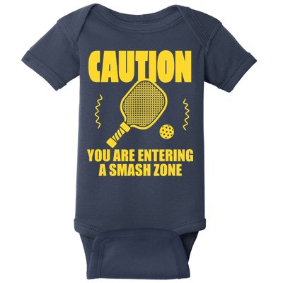 Funny Pickleball Caution You Are Entering Smash Zone Baby Bodysuit
