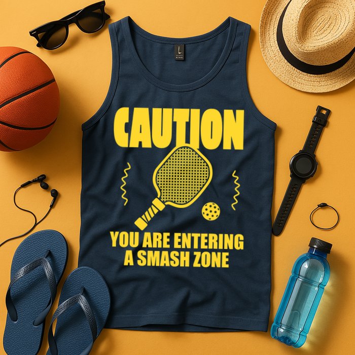 Funny Pickleball Caution You Are Entering Smash Zone Tank Top