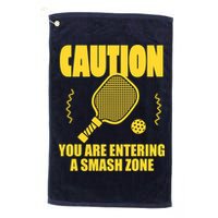 Funny Pickleball Caution You Are Entering Smash Zone Golf Towel