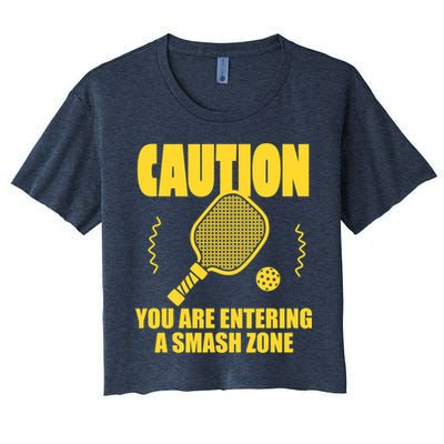 Funny Pickleball Caution You Are Entering Smash Zone Crop Top