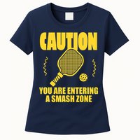 Funny Pickleball Caution You Are Entering Smash Zone Womens T-Shirt