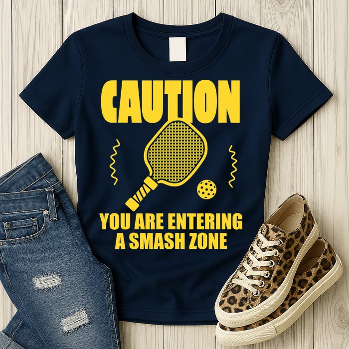 Funny Pickleball Caution You Are Entering Smash Zone Womens T-Shirt