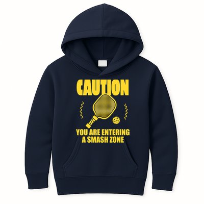 Funny Pickleball Caution You Are Entering Smash Zone Kids Hoodie