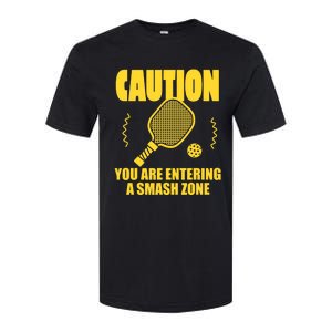 Funny Pickleball Caution You Are Entering Smash Zone Softstyle CVC T-Shirt