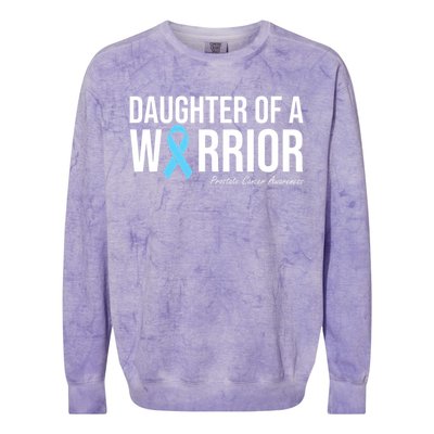 Family Prostate Cancer Awareness Light Blue Daughter Warrior Colorblast Crewneck Sweatshirt