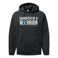 Family Prostate Cancer Awareness Light Blue Daughter Warrior Performance Fleece Hoodie