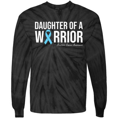 Family Prostate Cancer Awareness Light Blue Daughter Warrior Tie-Dye Long Sleeve Shirt