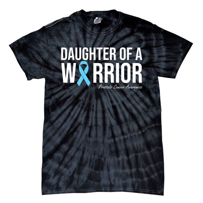 Family Prostate Cancer Awareness Light Blue Daughter Warrior Tie-Dye T-Shirt