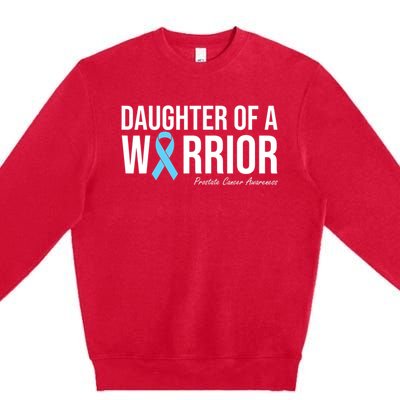 Family Prostate Cancer Awareness Light Blue Daughter Warrior Premium Crewneck Sweatshirt