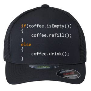 Funny Programmer Coffee Gift For Coders Gift Flexfit Unipanel Trucker Cap