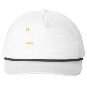 Funny Programmer Coffee Gift For Coders Gift Snapback Five-Panel Rope Hat