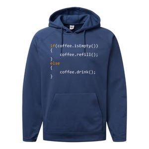 Funny Programmer Coffee Gift For Coders Gift Performance Fleece Hoodie