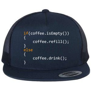 Funny Programmer Coffee Gift For Coders Gift Flat Bill Trucker Hat