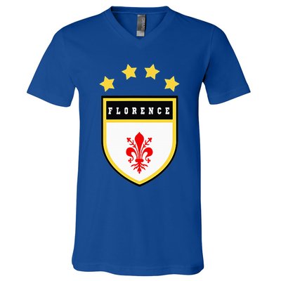 Florence Pocket Coat Of Arms National Pride Flag V-Neck T-Shirt