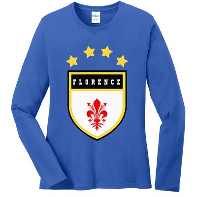 Florence Pocket Coat Of Arms National Pride Flag Ladies Long Sleeve Shirt