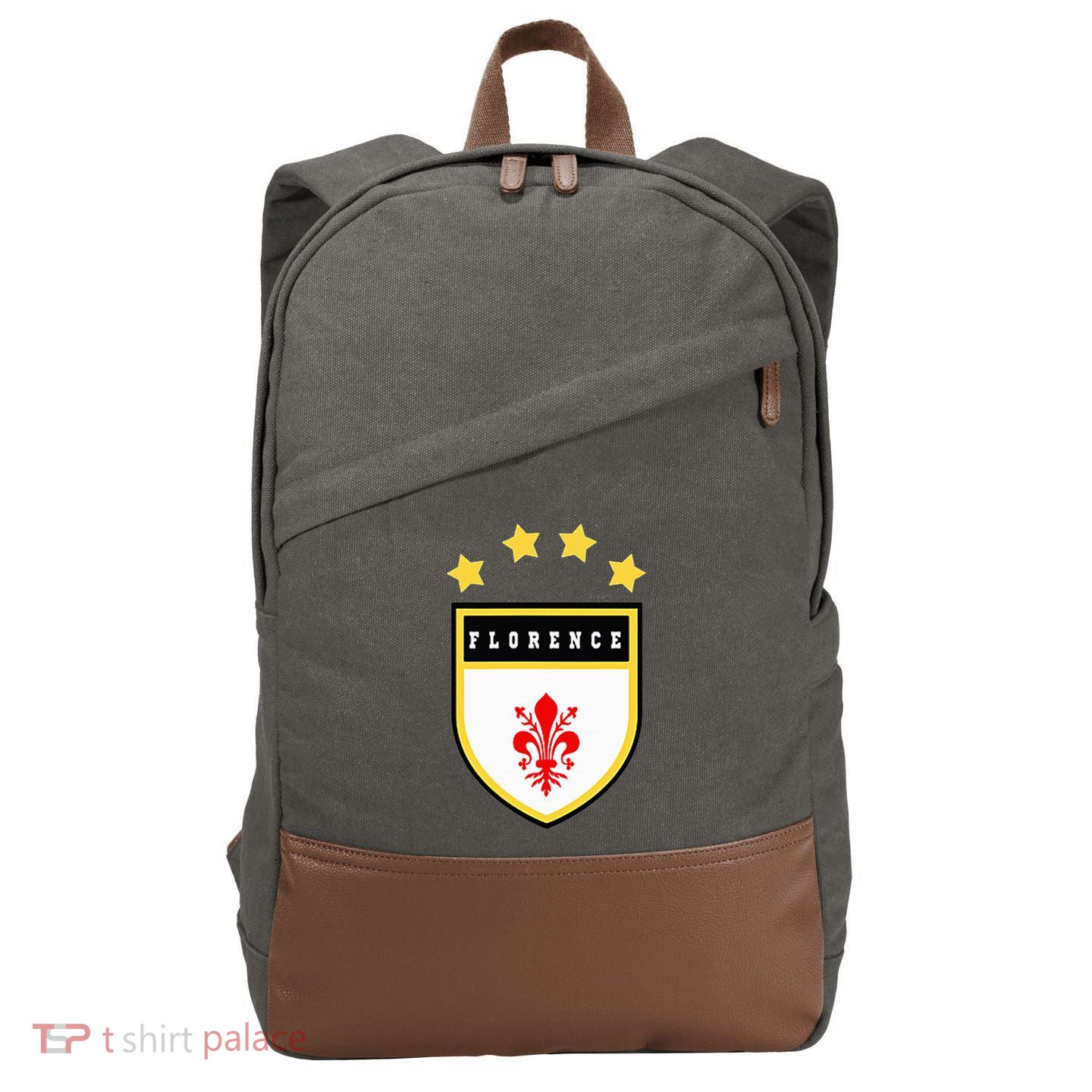 Florence Pocket Coat Of Arms National Pride Flag Cotton Canvas Backpack