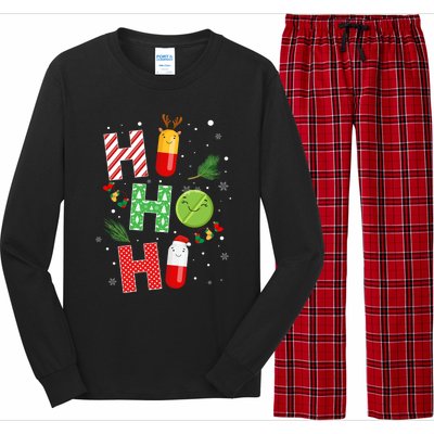 Funny Pharmacist Christmas Ho Ho Ho Pharmacy Technician Tech Gift Long Sleeve Pajama Set