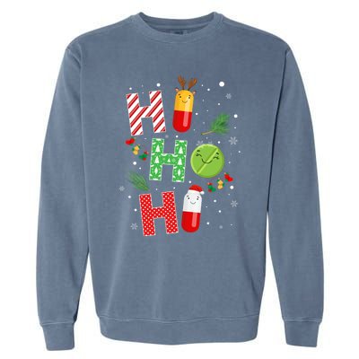 Funny Pharmacist Christmas Ho Ho Ho Pharmacy Technician Tech Gift Garment-Dyed Sweatshirt