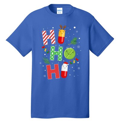 Funny Pharmacist Christmas Ho Ho Ho Pharmacy Technician Tech Gift Tall T-Shirt