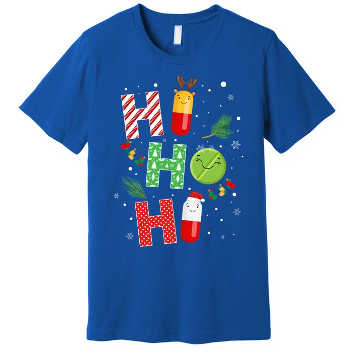 Funny Pharmacist Christmas Ho Ho Ho Pharmacy Technician Tech Gift Premium T-Shirt