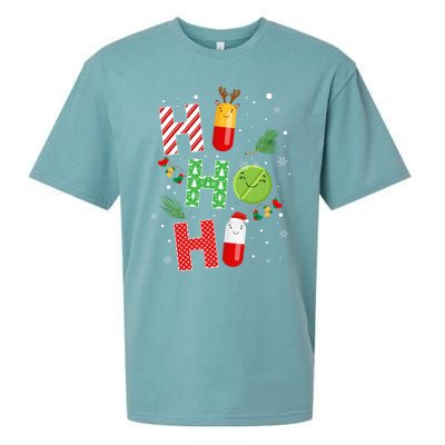 Funny Pharmacist Christmas Ho Ho Ho Pharmacy Technician Tech Gift Sueded Cloud Jersey T-Shirt