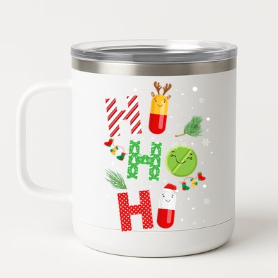 Funny Pharmacist Christmas Ho Ho Ho Pharmacy Technician Tech Gift 12 oz Stainless Steel Tumbler Cup