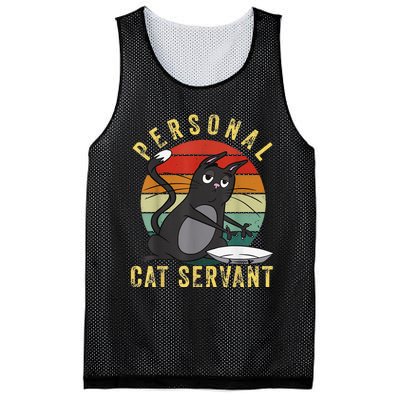 Funny Personal Cat Servant Funny Cat mom cat dad gift Mesh Reversible Basketball Jersey Tank