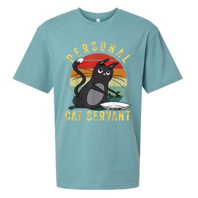 Funny Personal Cat Servant Funny Cat mom cat dad gift Sueded Cloud Jersey T-Shirt