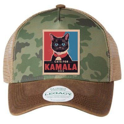 Funny Political Cats For Kamala Legacy Tie Dye Trucker Hat