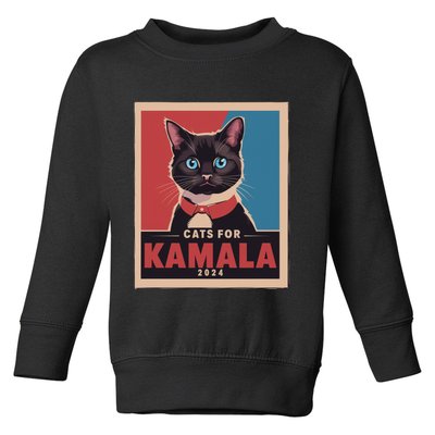 Funny Political Cats For Kamala Toddler Sweatshirt