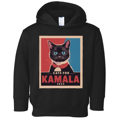 Funny Political Cats For Kamala Toddler Hoodie